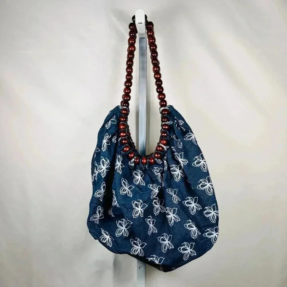 Handmade Beaded Floral Cloth Hobo Shoulder Bag Handbag Boho Travel